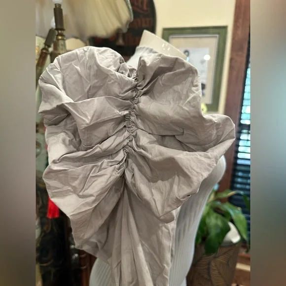 Athina Dramatic Puff Sleeve Ribbed Knit Mini Dress - Minimalist Glam - Picture 11 of 16